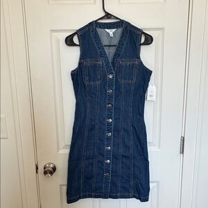 Time and Tru Blue Denim Sleeveless Dress